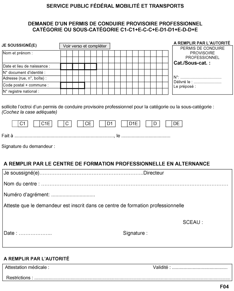 Permis de conduire provisoire